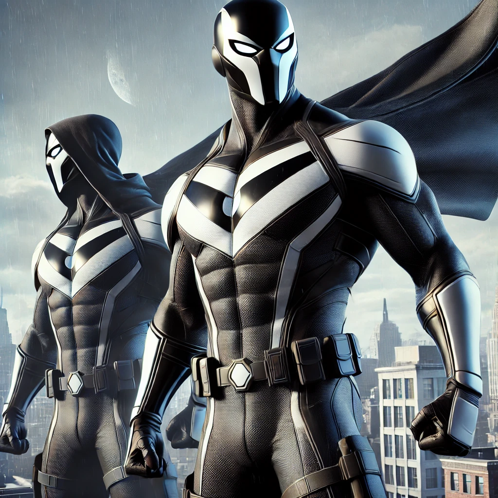 “Invincible style original superhero ‘[Codename]’, role: Guardian trainee. Suit: sleek bi‑color bodysuit with bold chest emblem [symbol], reinforced gauntlets and boots, micro‑seam panels, matte fabric with subtle gloss on highlights. Cape: short aerodynamic cape with stabilizer seams. Mask: half‑cowl with sharp eye cutouts, white eye slits. Body: athletic, clean anatomy, heroic proportions. Scene: rooftop edge with distant city skyline. Lighting: hard comic key, cool rim, minimal bloom. Pose: confident power stance, fists at sides. Full body, head‑to‑toe visible, centered, wide margins, ground plane/contact shadow, 4k, ultra‑detailed, crisp inking, flat‑to‑soft cel shading. No cropping, no close‑up, no truncated limbs, no text, no watermark.full head and full feets.all full body
, white background, full-length portrait, full body shot, whole figure head-to-toe fully visible, leave at least 15% empty margin above head and below feet, subject centered, long shot (not close-up), characte